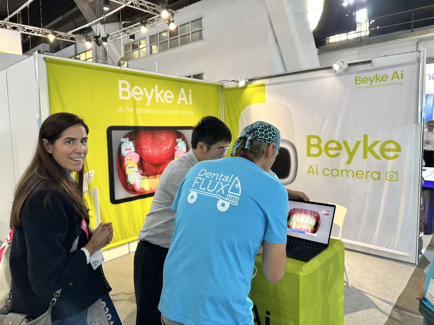 Visitors exploring the Beyke AI experience during a live demonstration.