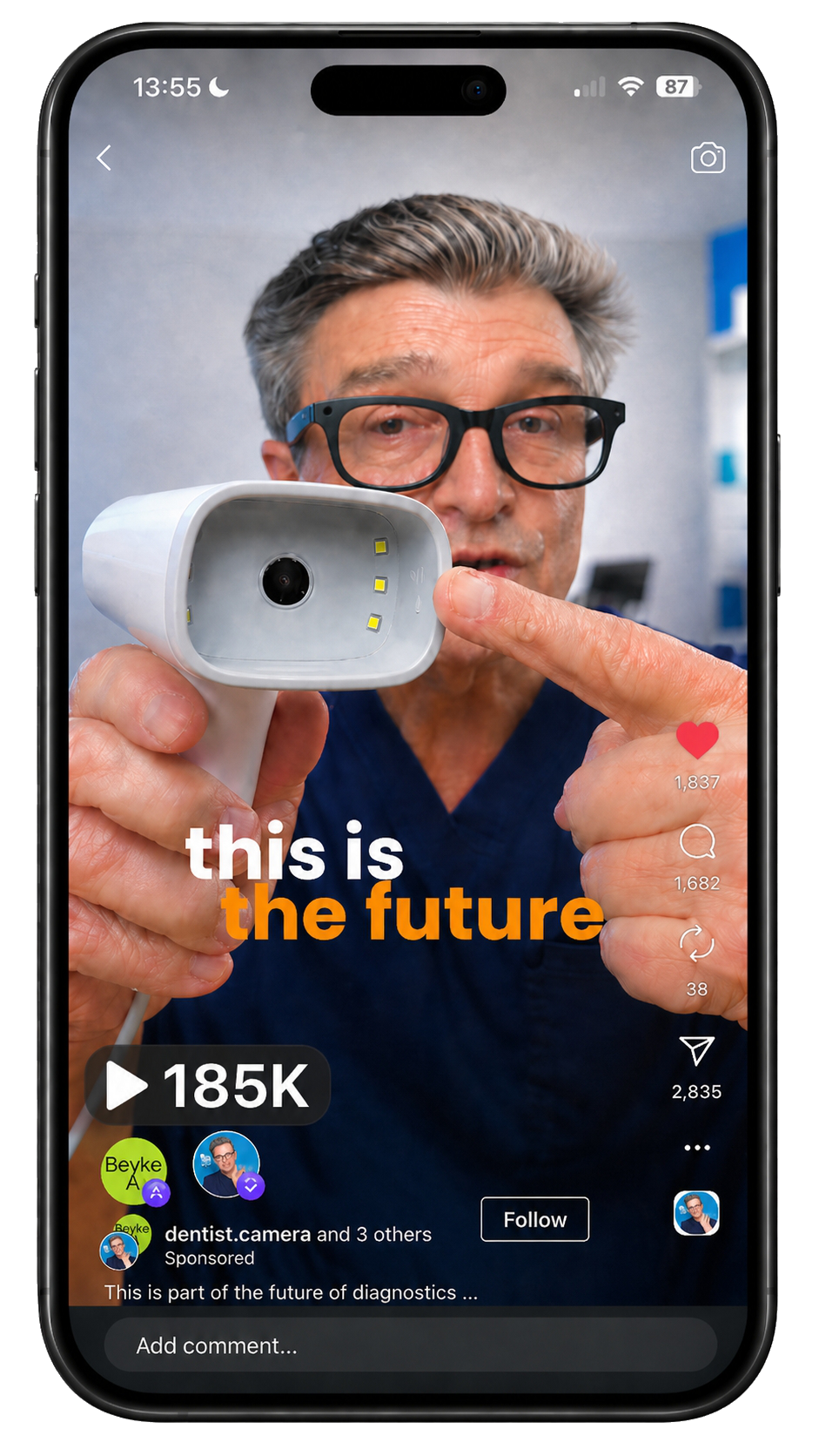 Creator holding Beyke AI Camera in a social video